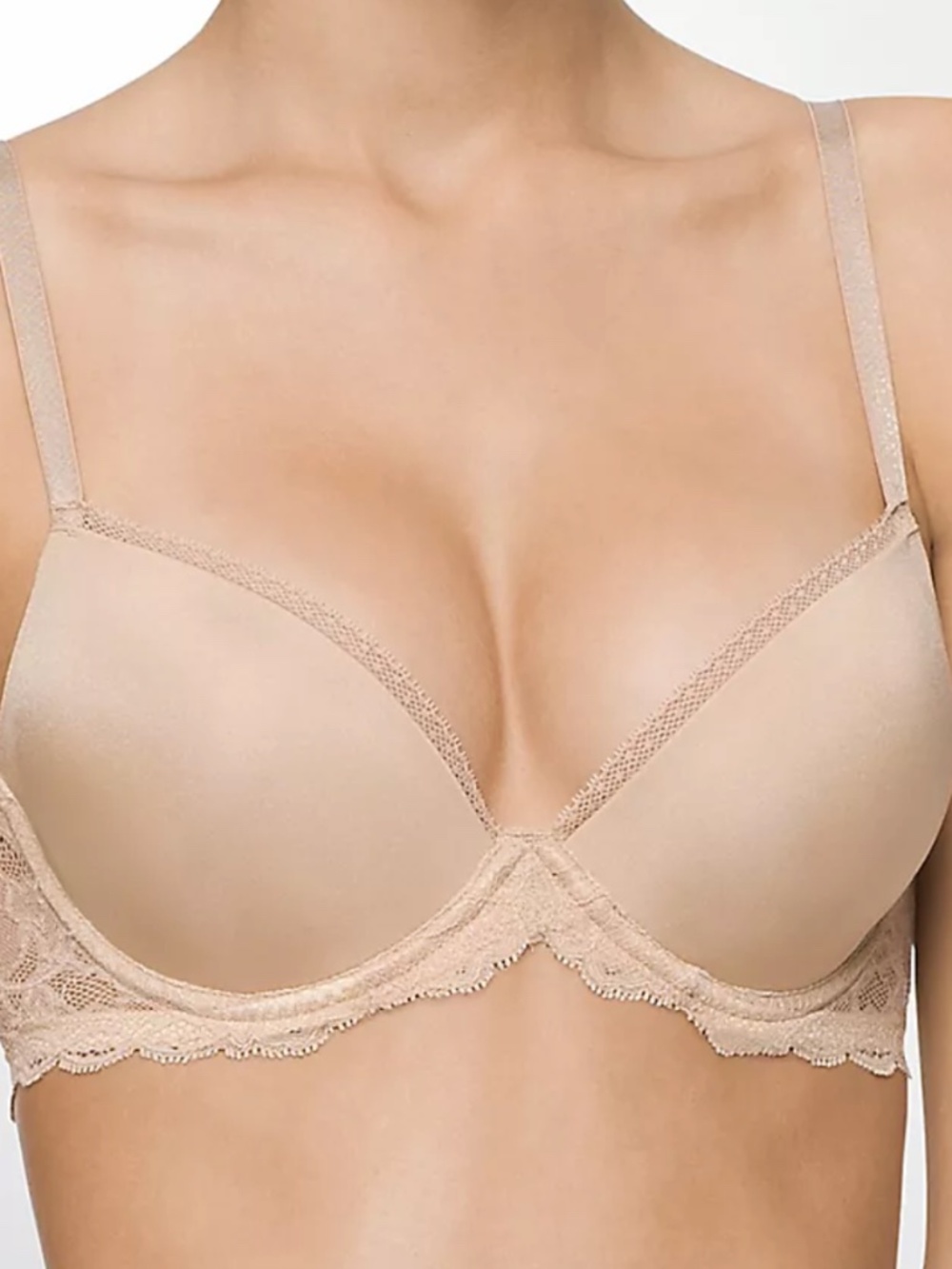 Calvin Klein Women's Seductive Comfort Lace Push-up Demi Bra 32DDD *Stain** NWT